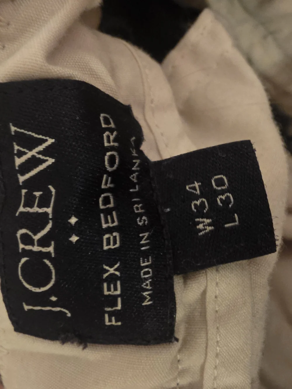 J. Crew Flex Bedford Chinos in Beige with Black Label